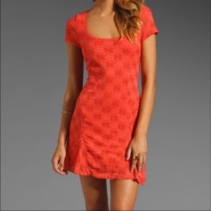 FREE PEOPLE Floral Lace Dress: